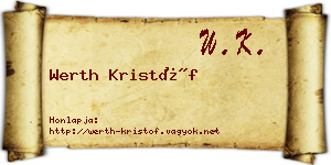 Werth Kristóf névjegykártya
